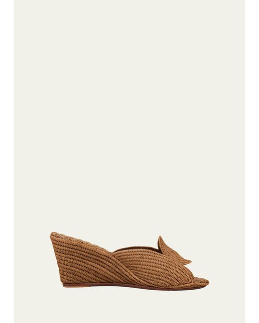 Carrie Forbes Natural Etre Raffia Wedge Sandals