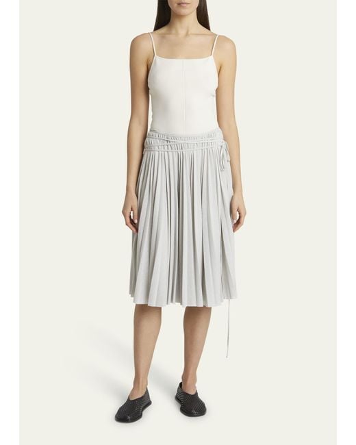 Proenza Schouler White Margo Pleated Self-tie Gauzy Jersey Midi Skirt