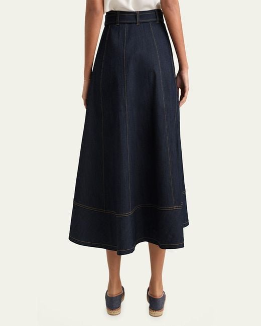 Cinq À Sept Blue Zelda Denim Midi Skirt