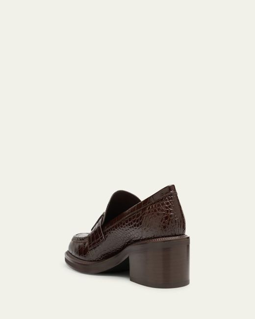 Jimmy Choo Natural Tylor 60 Croc-Embossed Leather Loafers