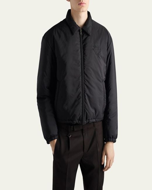 Prada Blue Re-Nylon Cropped Jacket for men