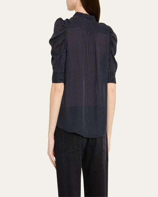 FRAME Blue The Gillian Top