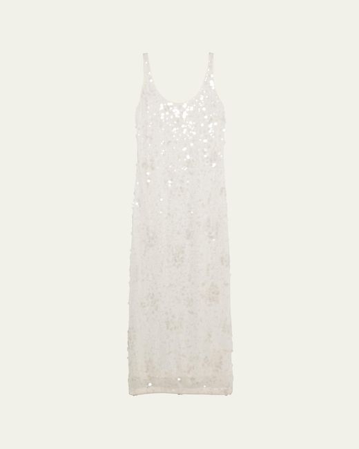 bex sequined maxi dress SIMKHAI Women's Bex Embellished Maxi Dress in Silver, Sequin, Size 4