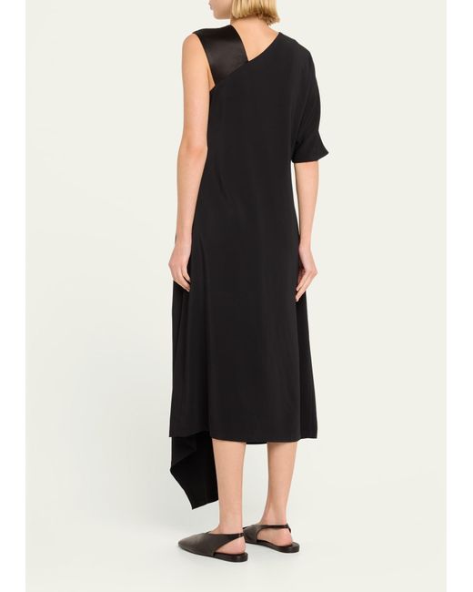 Co. Black Napkin Asymmetric One-shoulder Dress