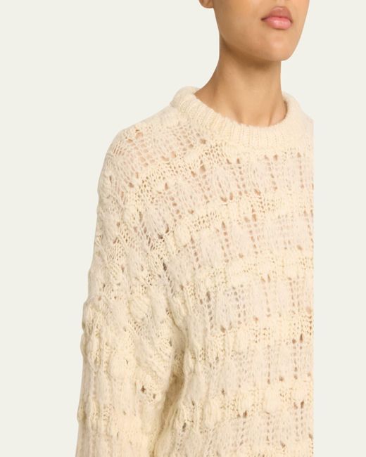 FRAME Natural Popcorn Crewneck Sweater