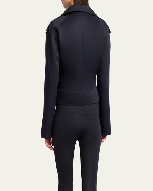 Courreges Blue Moto Viscose-Blend Jacket