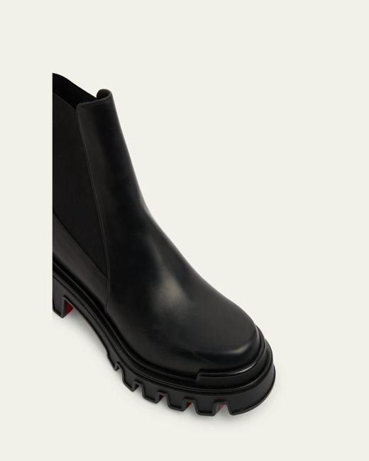 Christian Louboutin Black Marchacroche Dune Leather Chelsea Boots for men