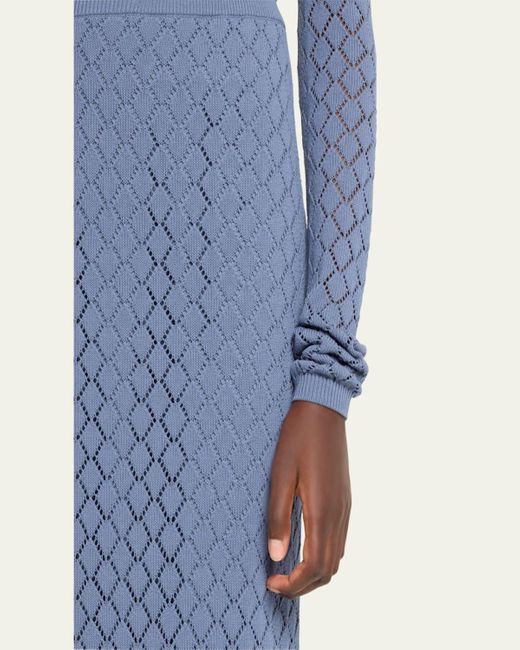 A.L.C. Addison Pointelle Knit Skirt in Blue Lyst