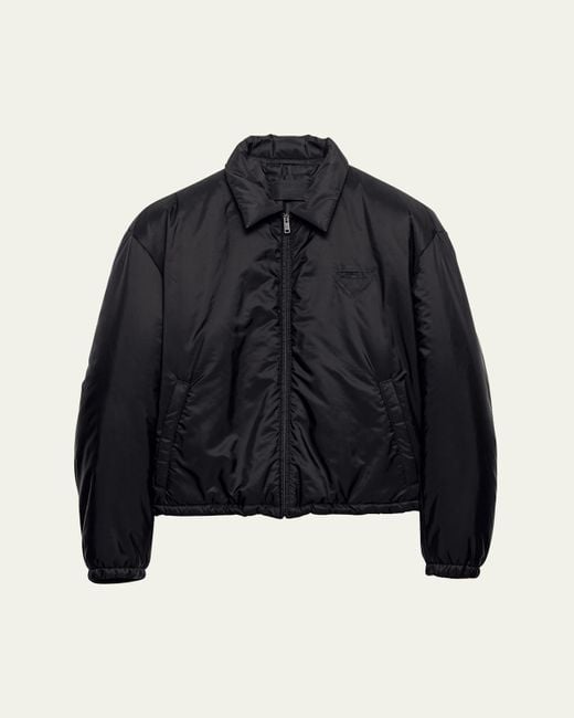 Prada Blue Re-Nylon Cropped Jacket for men