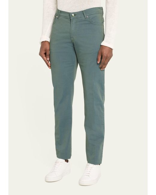 Marco Pescarolo Blue Solaro 5-pocket Pants for men