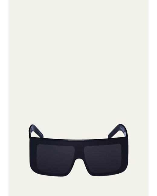 Rick Owens Blue Thick Flat-top Square Sunglasses for men