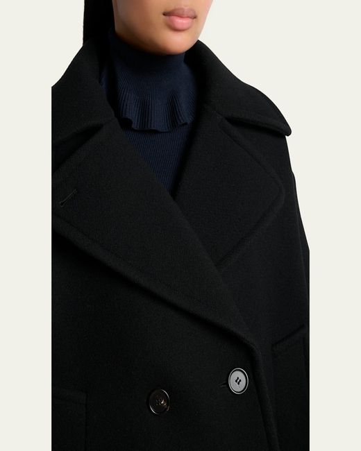 Chloé Black Double-Breasted Wool Peacoat