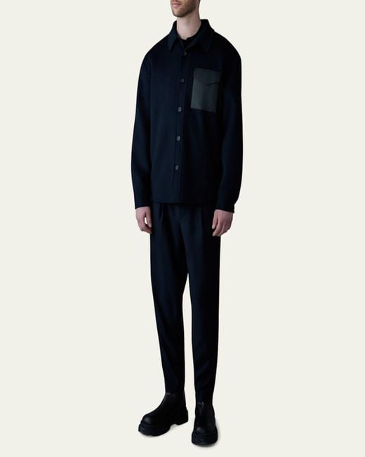 Mackage Brown Emmanuel Double-Face Wool Overshirt for men