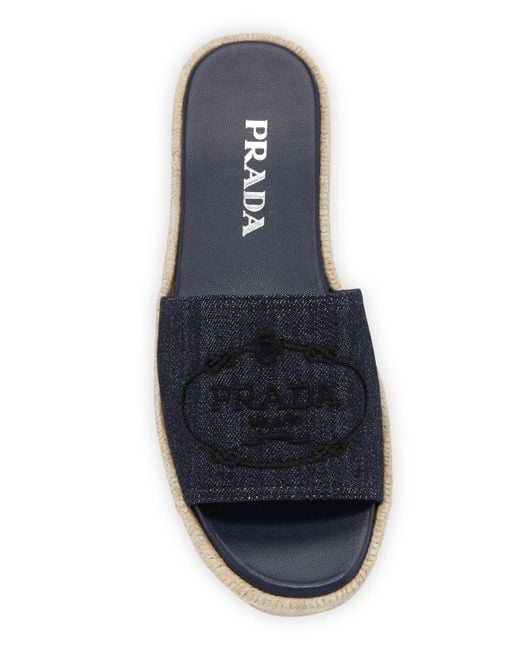 prada espadrilles denim