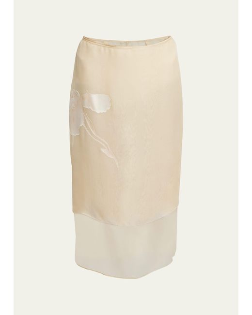 Givenchy Natural Iris Double-layered Midi Skirt