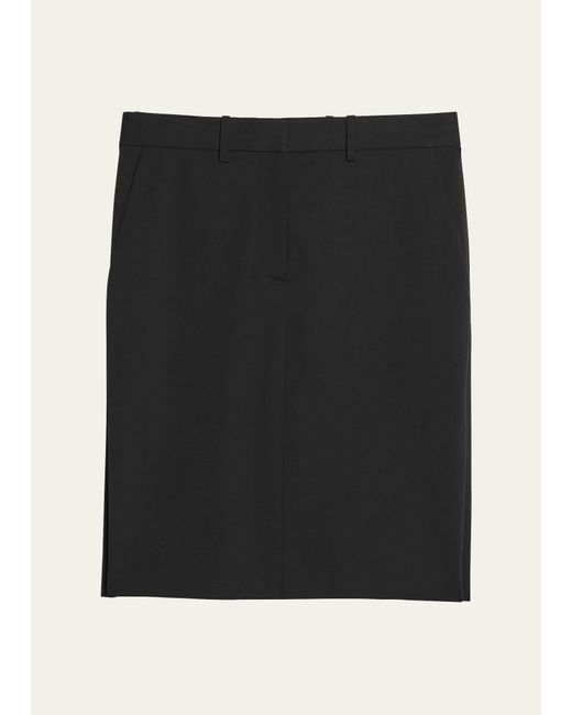 Helmut Lang Black Wool Zip Pencil Skirt