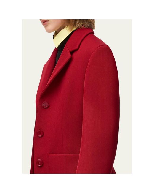 Loewe Red Wool-Blend Single-Breasted Jacket