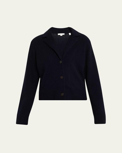 Vince Blue Lapel Button Cardigan