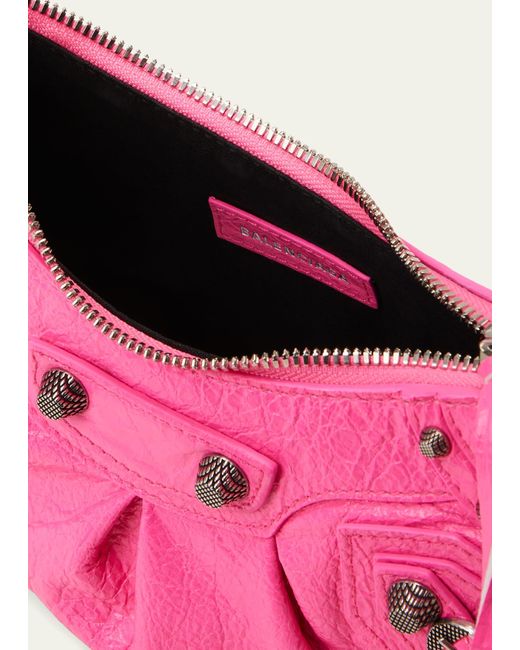 Balenciaga Pink Le Cagole Xs Zip Leather Shoulder Bag