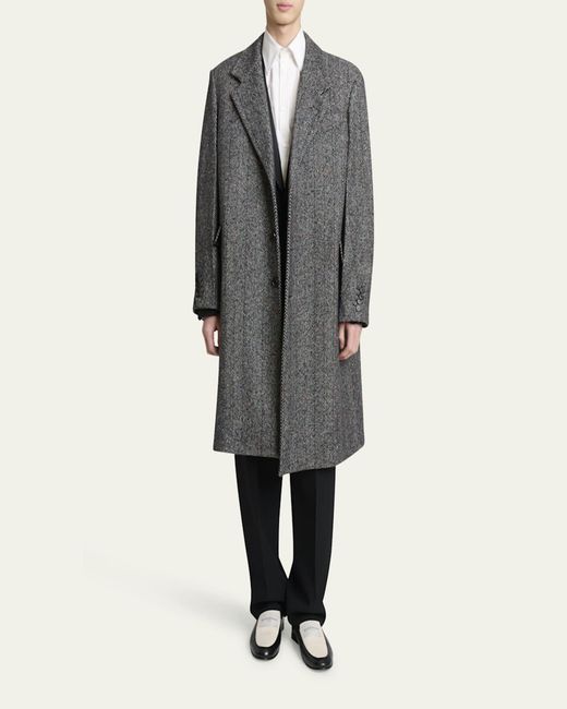 Givenchy Gray Donegal Herringbone Coat for men