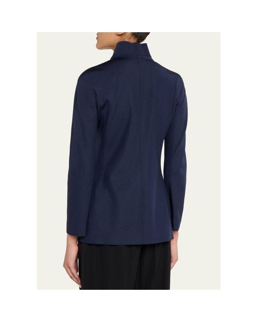 Giorgio Armani Blue Structured Scuba Double-Breasted Jackets