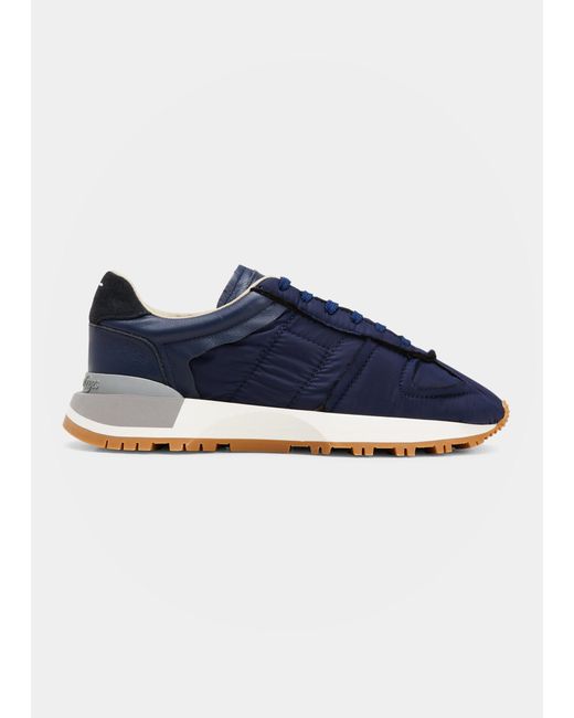 Maison Margiela Quilted Nylon Runner Sneakers in Blue | Lyst