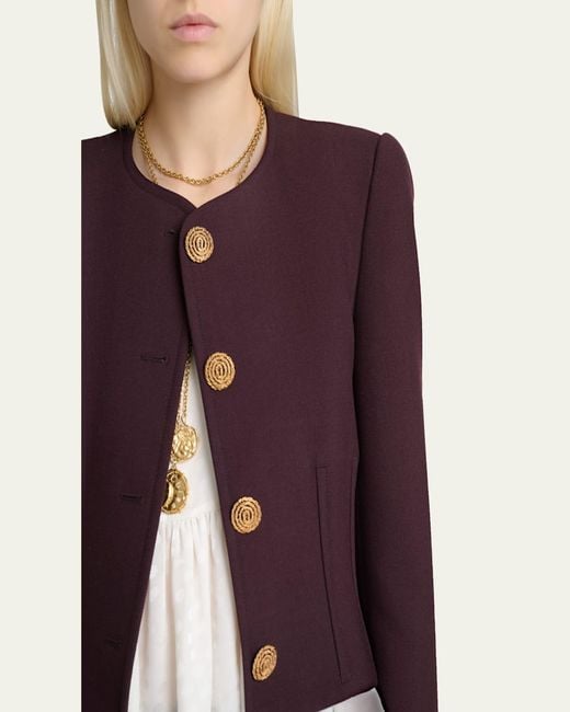 Chloé Purple Wool Crepe Single-Breasted Jacket