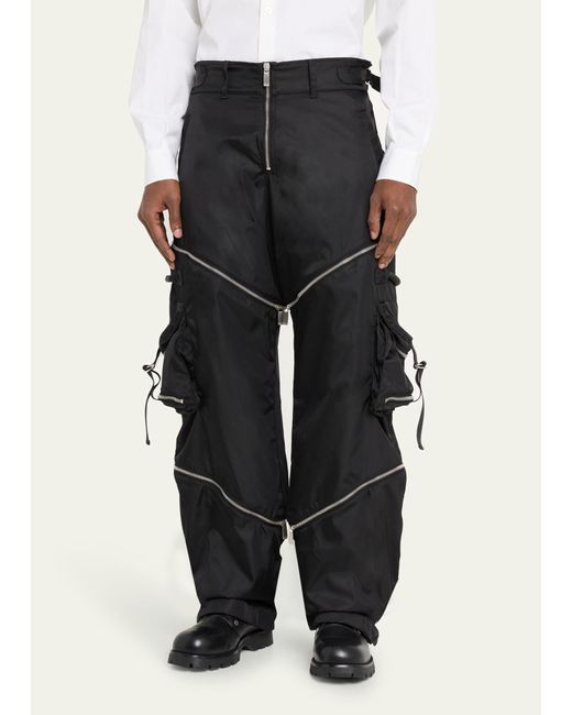 Off-White c/o Virgil Abloh Black Zip-off Nylon Cargo Pants for men