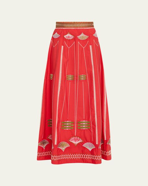 Review For Red Embroidery Skirt YV41109 main image 1