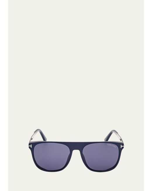 Tom Ford Blue Lionel-02 Acetate Square Sunglasses for men