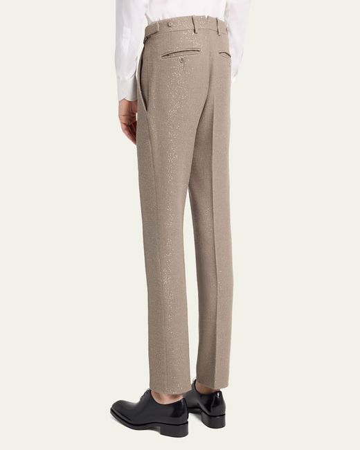 Tom Ford Natural Sequin Boucle Flat-Front Pants for men