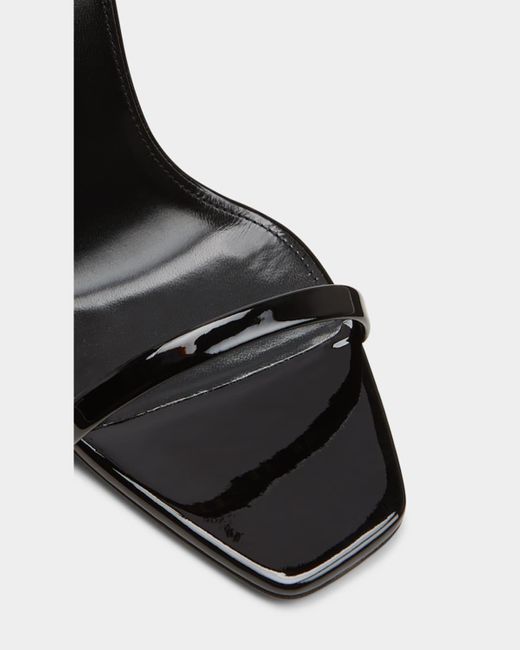 Saint Laurent White Opyum Ysl Logo-Heel Sandals With Golden Hardware