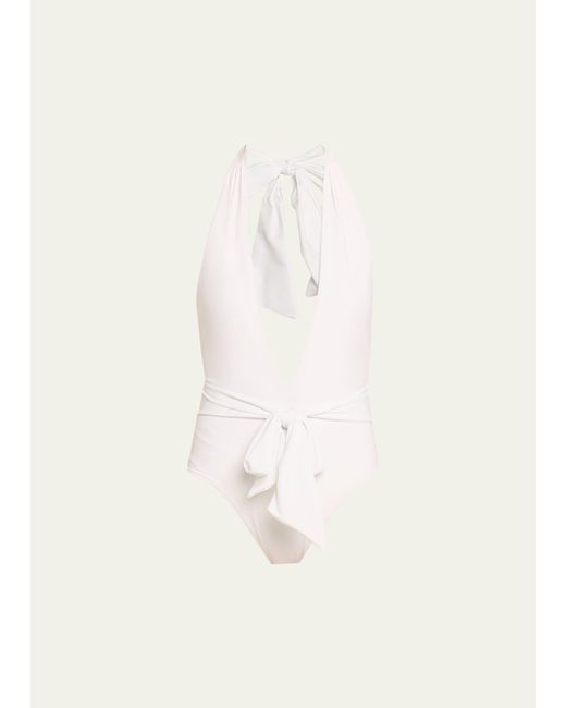 Ramy Brook Raquel Solid Backless Onepiece Swimsuit in Natural Lyst