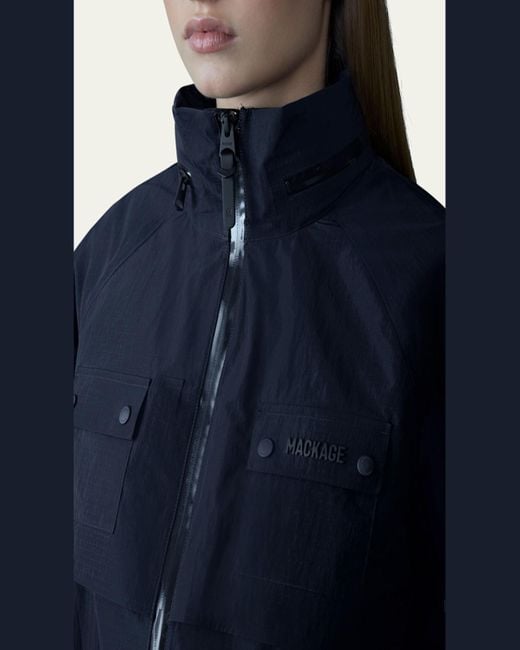 Mackage Blue Devorah Seam-Sealed Rain Jacket