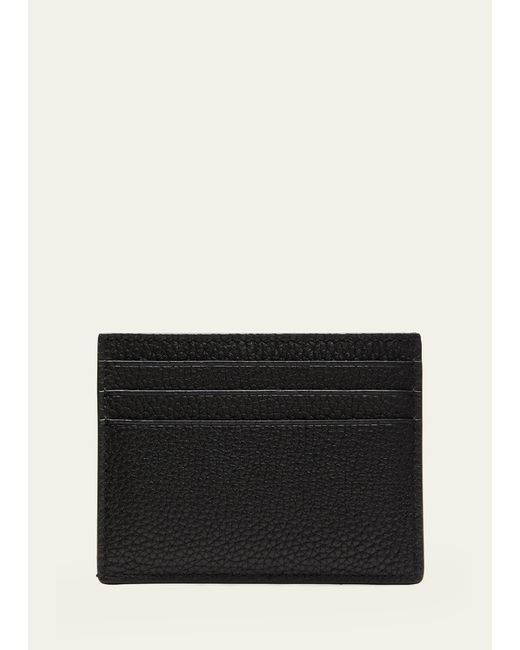 Tom Ford Black T-line Open Side Leather Card Holder for men