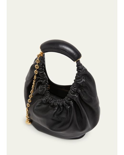 Loewe Black Small Squeeze Chain Leather Hobo Bag