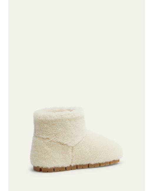 Prada Natural Shearling Cozy Ankle Boots