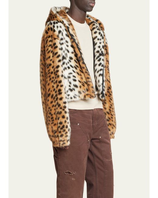 Givenchy Natural Faux Leopard Fur Blouson Jacket for men