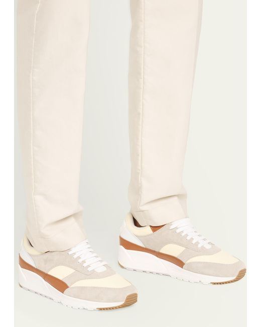 Saint Laurent Natural Bump 15 Nylon And Leather Low-top Sneakers for men