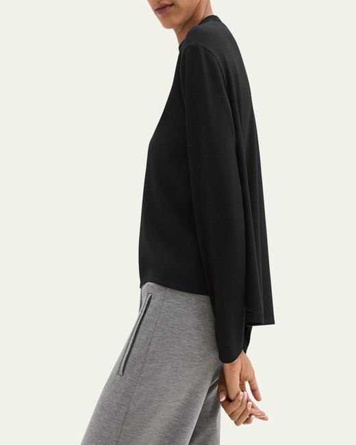 Theory Black A-Line Crewneck Pullover