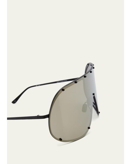 Rick Owens Multicolor Rimless Stainless Steel Shield Sunlgasses for men