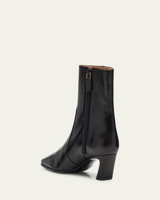 Stuart Weitzman Black 50Mm Stassi Leather Zip Booties