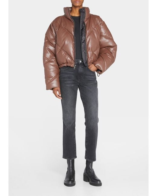 A.L.C. Morrison Faux Leather Exaggerated Puffer Jacket | Lyst