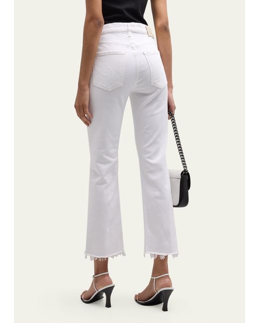 Citizens of Humanity White Isola Cropped Bootcut Fray Jeans
