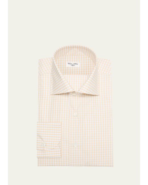 Cesare Attolini Natural Cotton Micro-plaid Sport Shirt for men