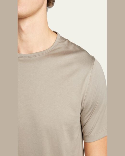 Theory White Precise Luxe Cotton Short-Sleeve Tee for men
