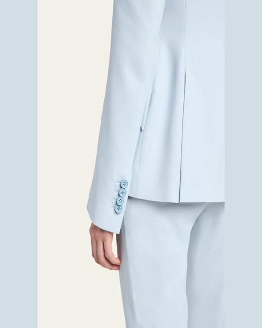 McQueen Blue Single-Button Crepe Jacket