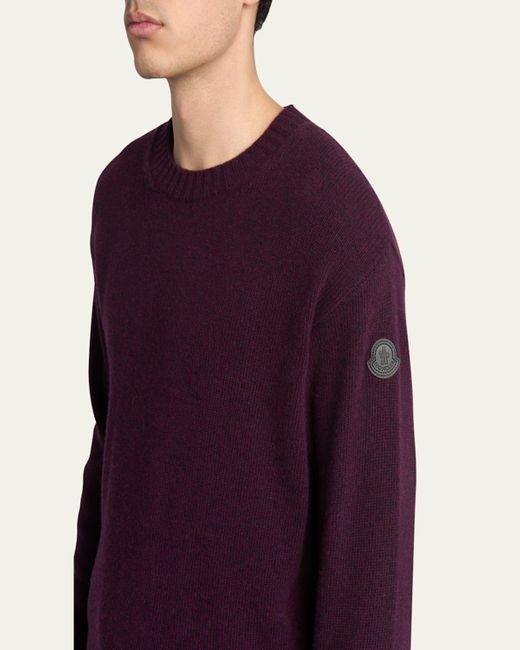 Moncler Purple Wool And Cashmere Crewneck Sweater for men