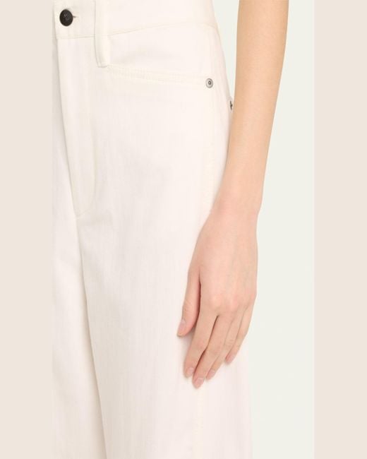 Maria McManus Natural Mid-Rise Barrel-Leg Crop Jeans