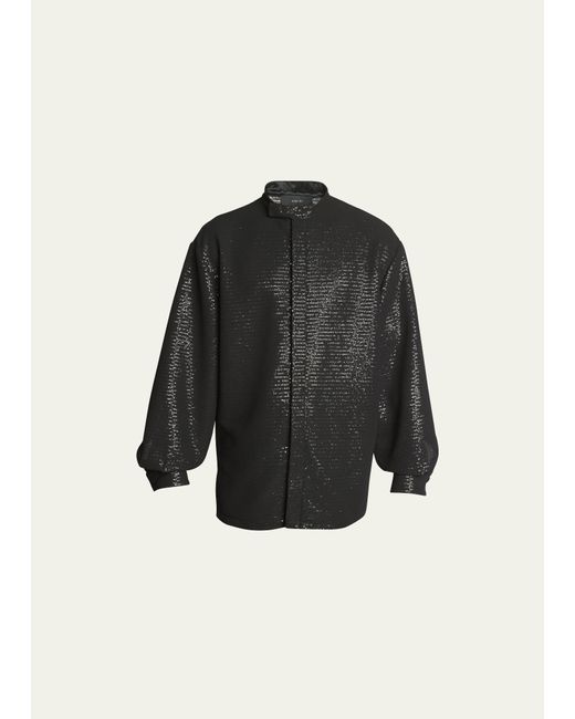 Amiri Black Sequin Button-down Shirt With Tab Collar for men